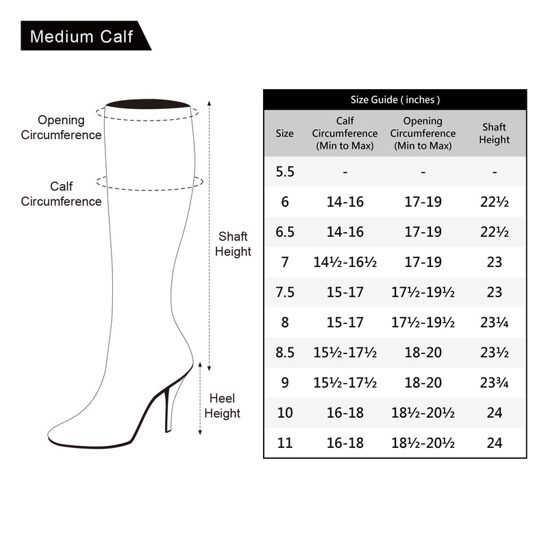 Medium Calf Over The Knee Chunky Heel Stretch Boots BLACK