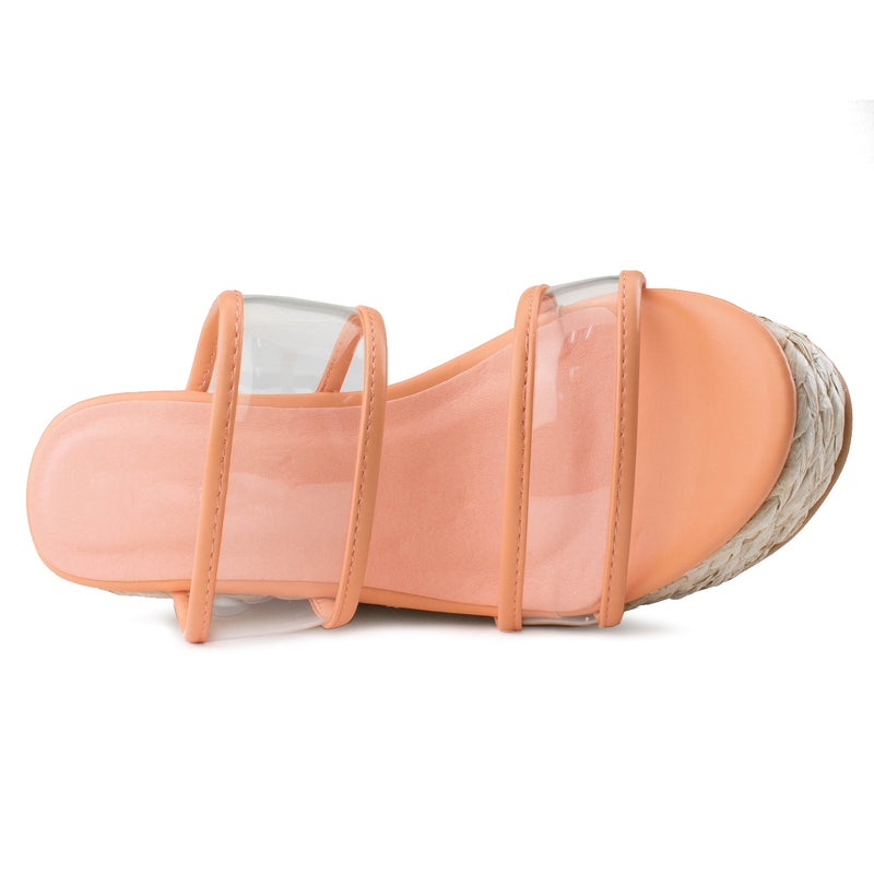 Women's Clear Band Wedge Sandals MAUVE