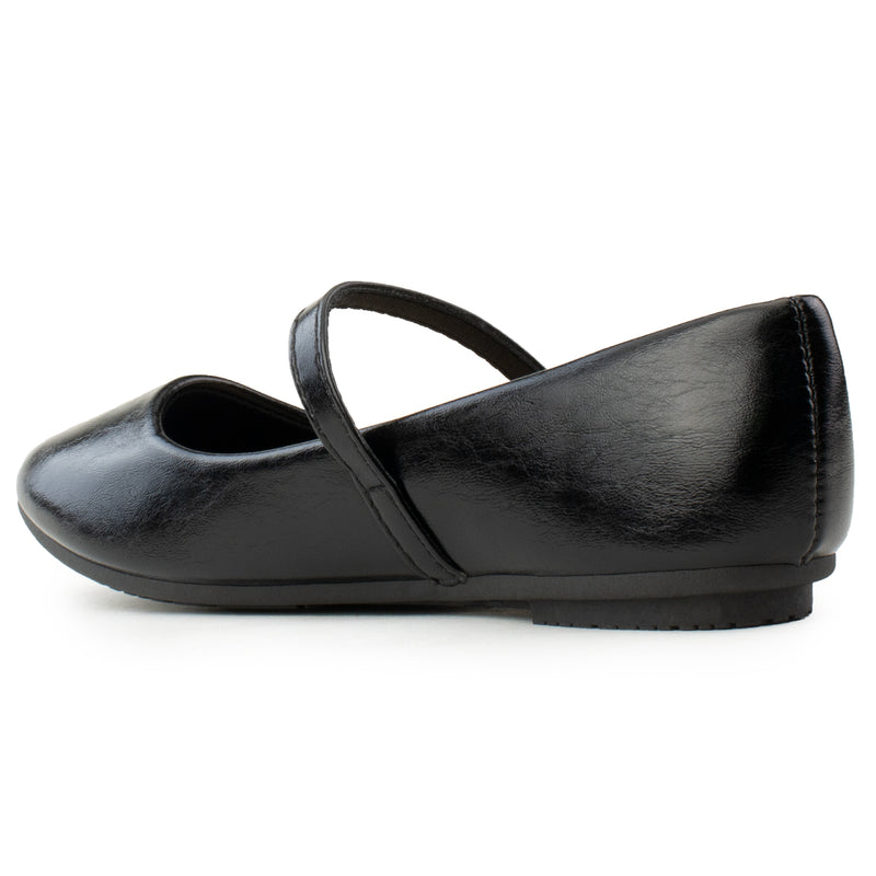 Square Toe Mary Jane Ballet Flats BLACK