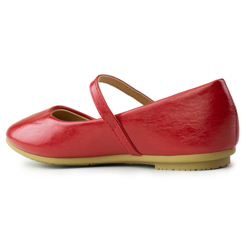 Square Toe Mary Jane Ballet Flats RED