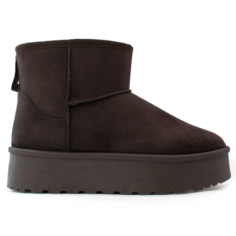 Classic Short Shaft Platform Faux Fur Lined Boot BROWN