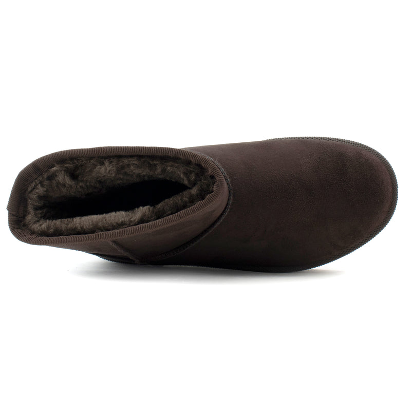 Classic Short Shaft Platform Faux Fur Lined Boot BROWN