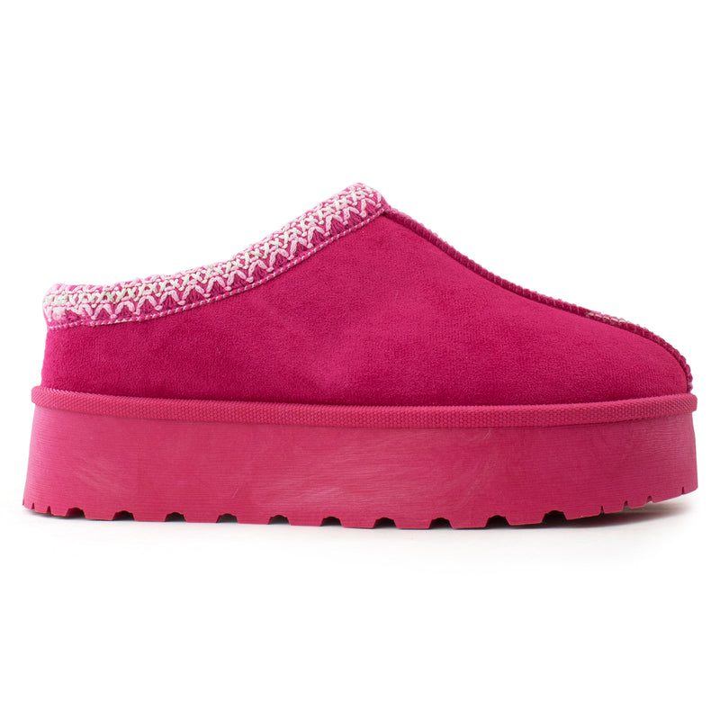 Platform Shearling Mule Clog FUCHSIA