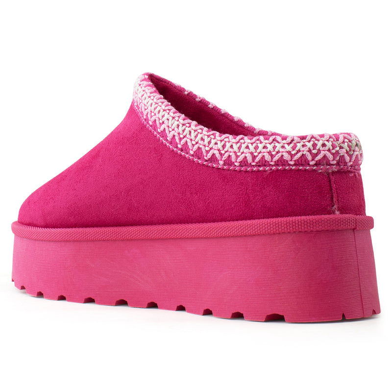 Platform Shearling Mule Clog FUCHSIA