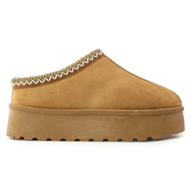 Platform Shearling Mule Clog TAN