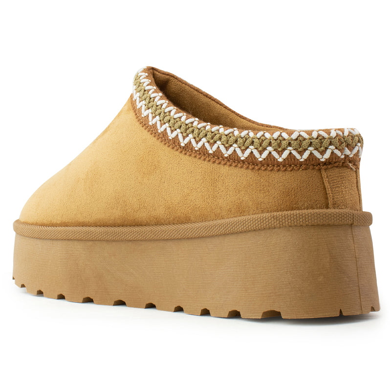 Platform Shearling Mule Clog TAN