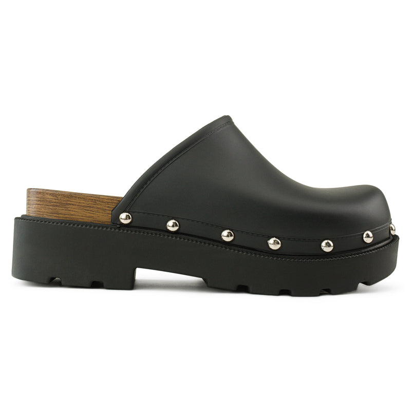 Jelly Closed Toe Clog Heel Sandals BLACK