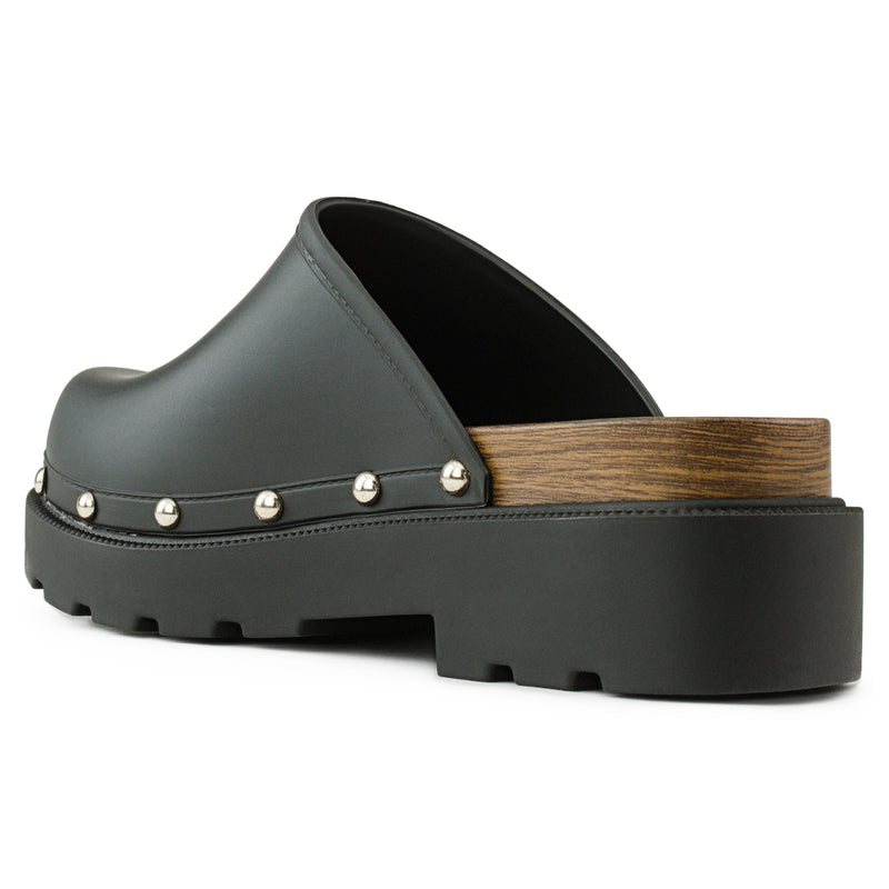 Jelly Closed Toe Clog Heel Sandals BLACK
