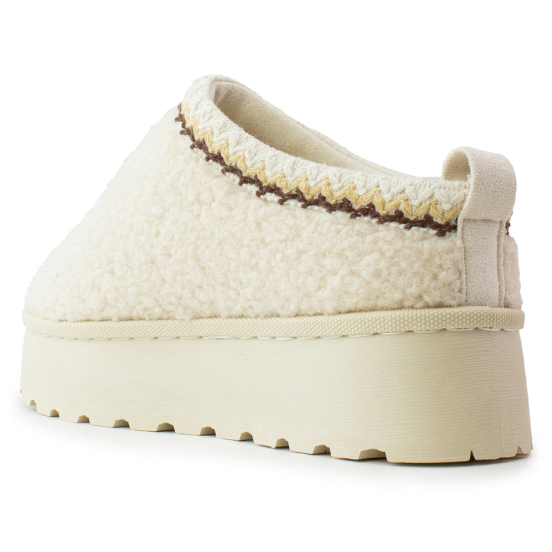 Platform Shearling Mule Clog BEIGE