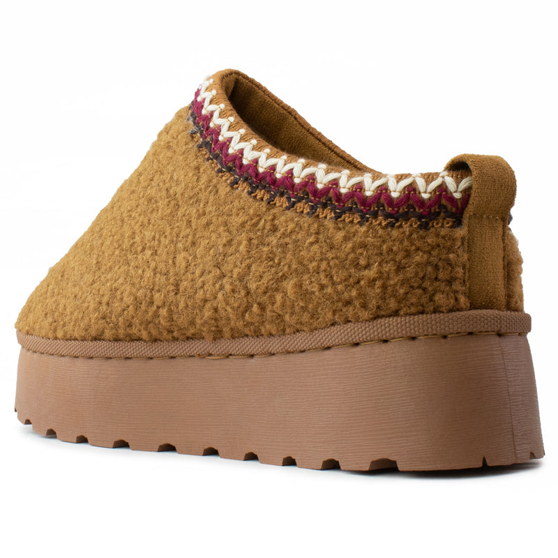 Platform Shearling Mule Clog TAN