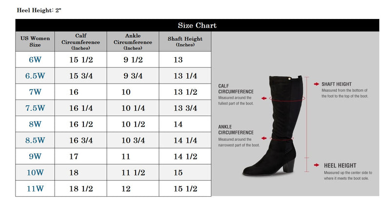 "Wide Calf & Wide Width" Wedge Knee High Boots BLACK