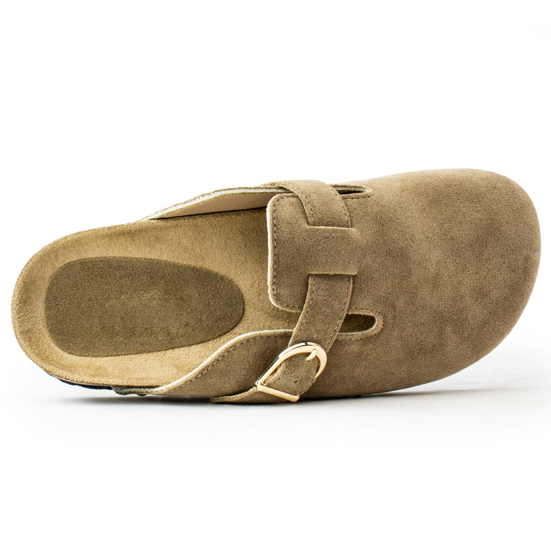 Studded Footbed Cork Clog Potato Shoes TAUPE