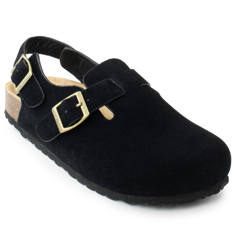 Platform Fur Lined Mule Clog BLACK