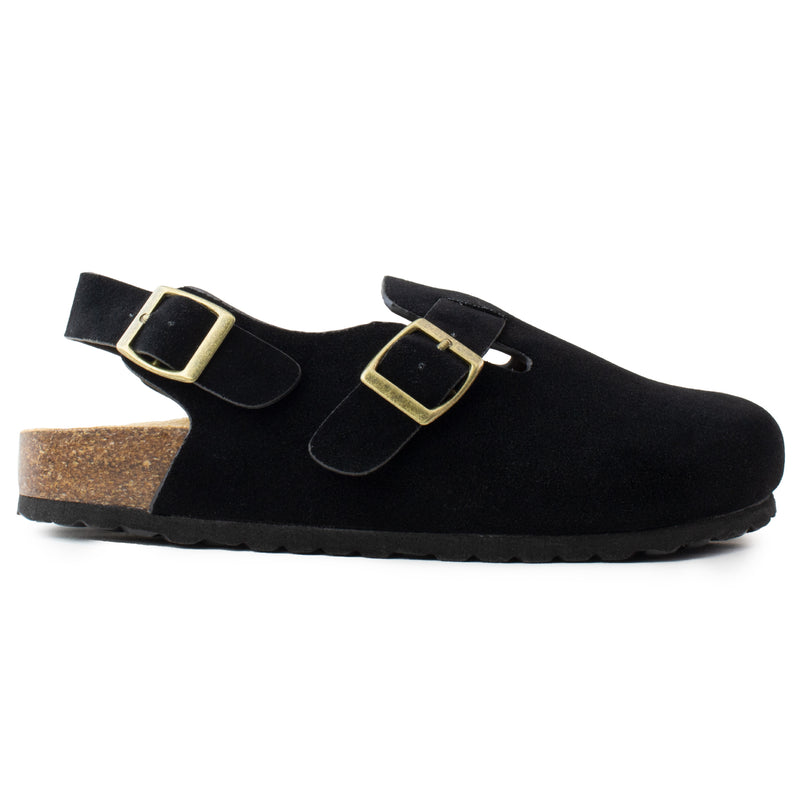 Studded Footbed Cork Clog Potato Shoes BLACK SU