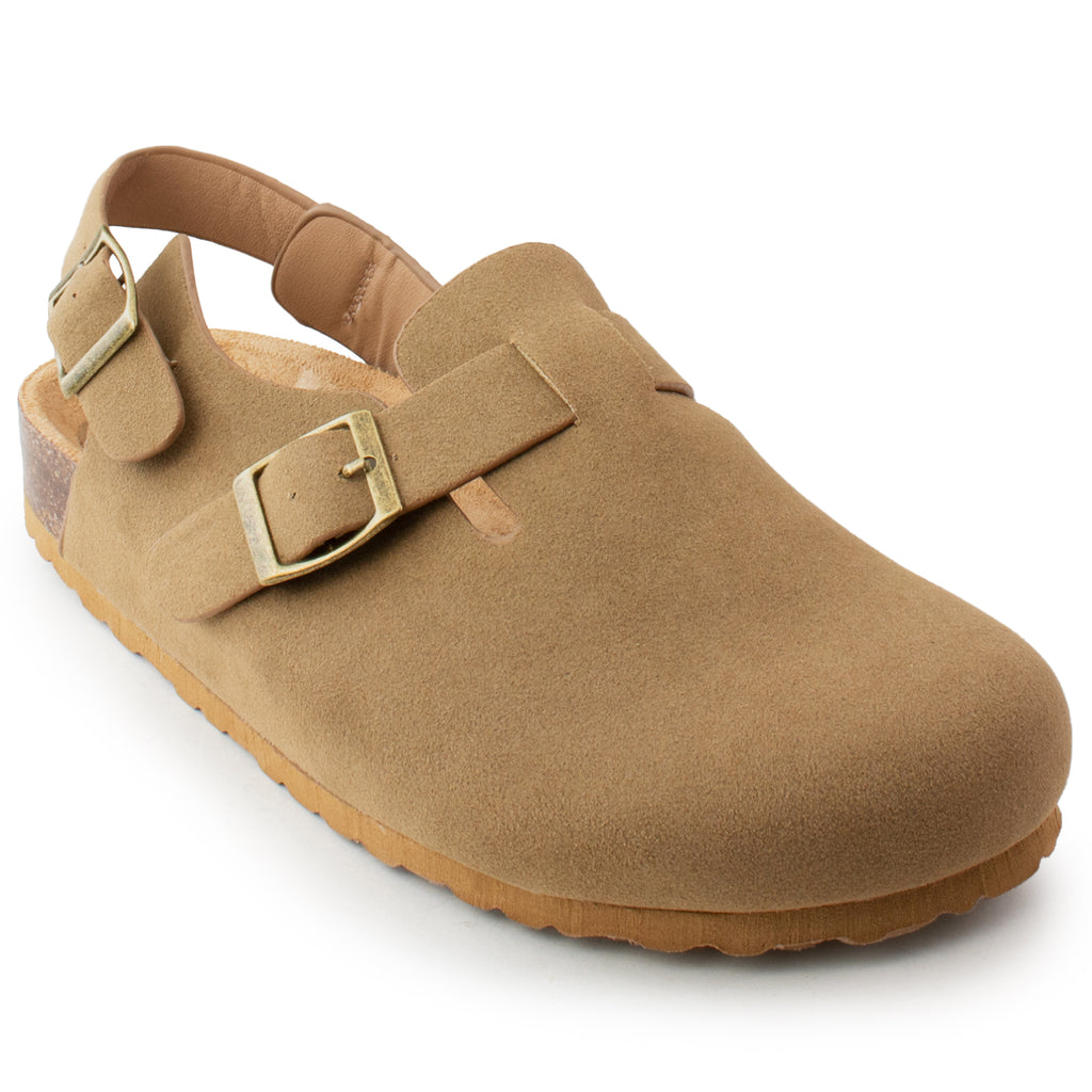 Studded Footbed Cork Clog Potato Shoes TAUPE