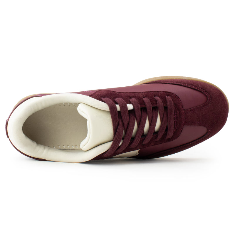 Trendy Comfortable Low Top Retro Fashion Sneakers Flats WINE