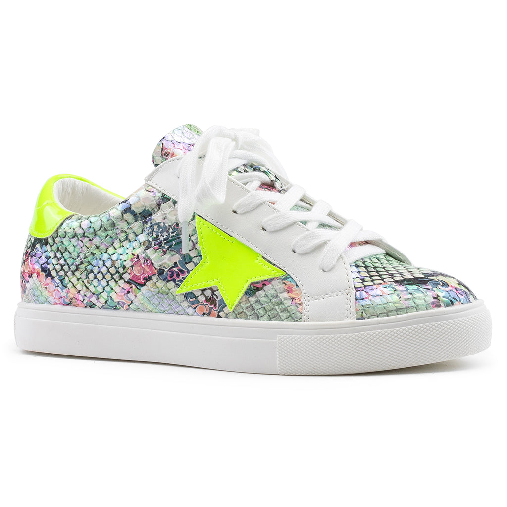 Women's Casual Low Top Trendy Fashion Sneakers Flats NEON GREEN