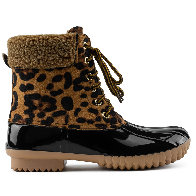 Water Resistant Fleece Lined Snow Boots LEOPARD