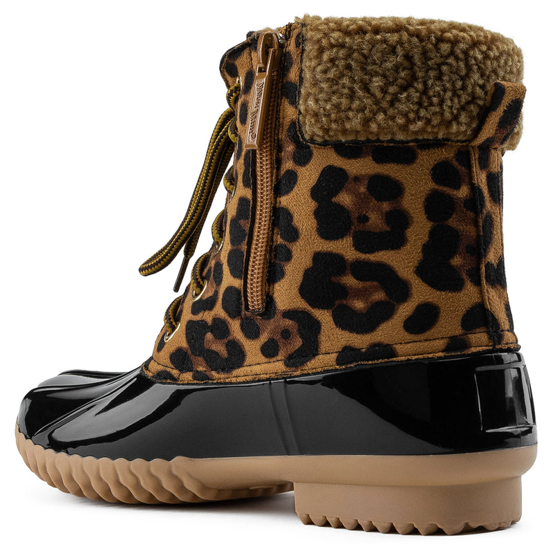 Water Resistant Fleece Lined Snow Boots LEOPARD