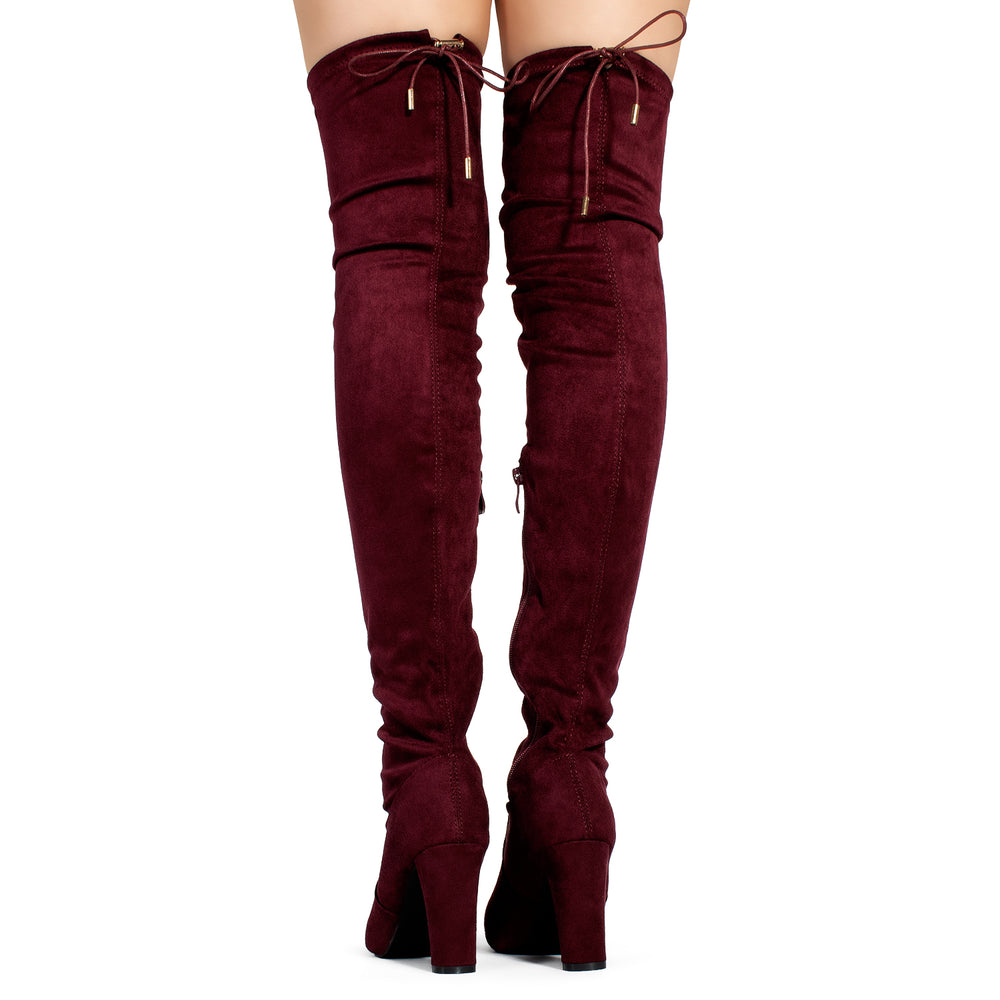 Regular Calf Vegan High Heel Side Zipper Thigh High Over The Knee Bo Room Of Fashion