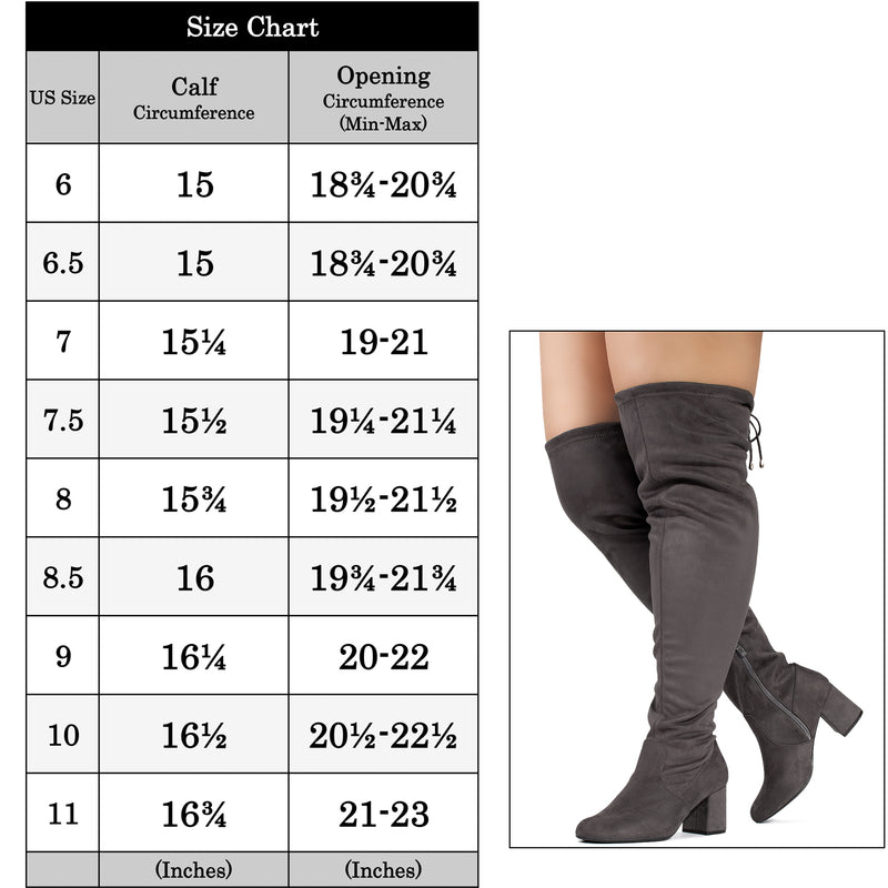 "Wide Calf & Wide Width" Stretchy Over The Knee Boots GREY