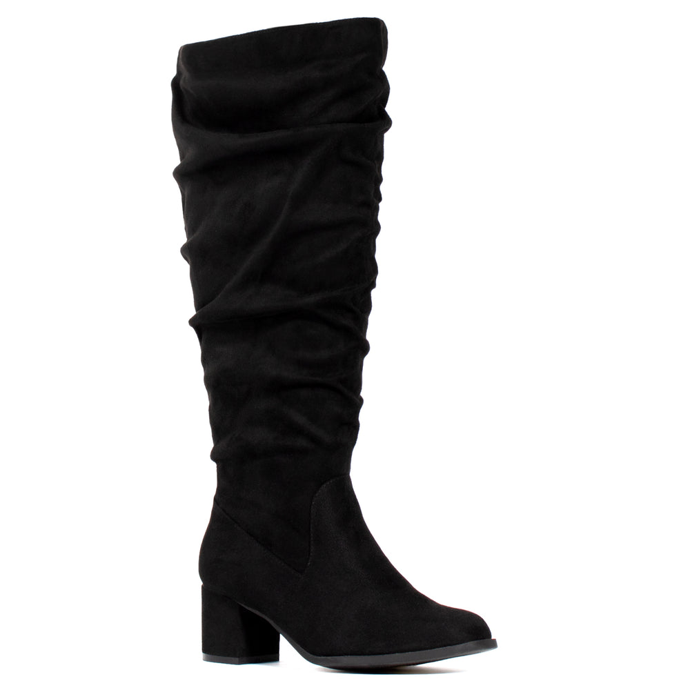 2022 New Fashion Low Heel Side Zip Size 43 Suede Thigh High Women's Boots  Retro Woman