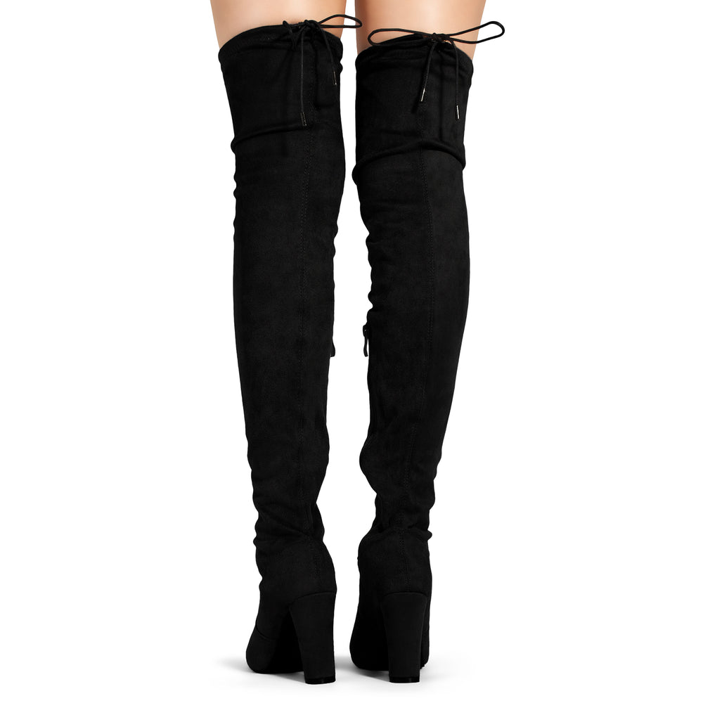 VIPER Boot Black with White Thicc Thigh High - 7INCH – Hella Heels US